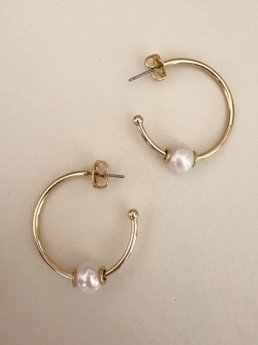 Ana Luisa gold hoop earrings with removable pearls